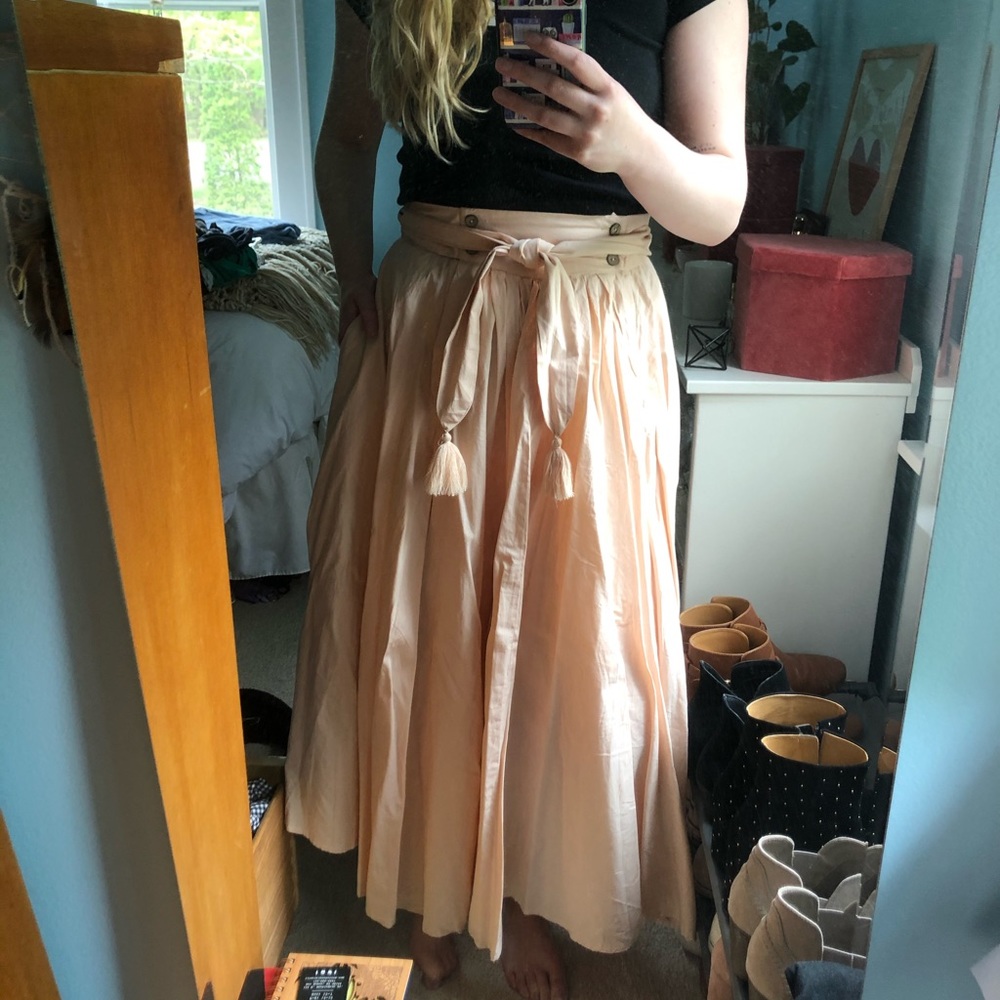 Free People Baby Pink Maxi Length Skirt